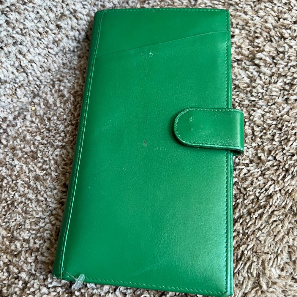 Nonbranded Green Leather Travel Documents Holder/ Wallet.